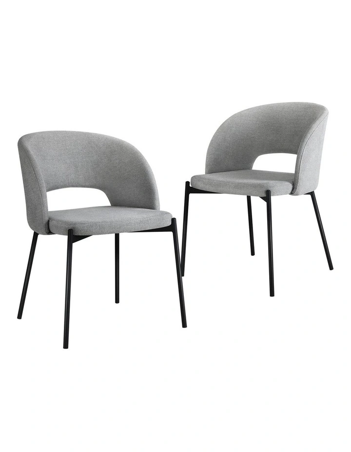Oikiture 2x Armchair Dining Chair Accent Chairs Tub Armchairs Fabric Grey&Black image 1
