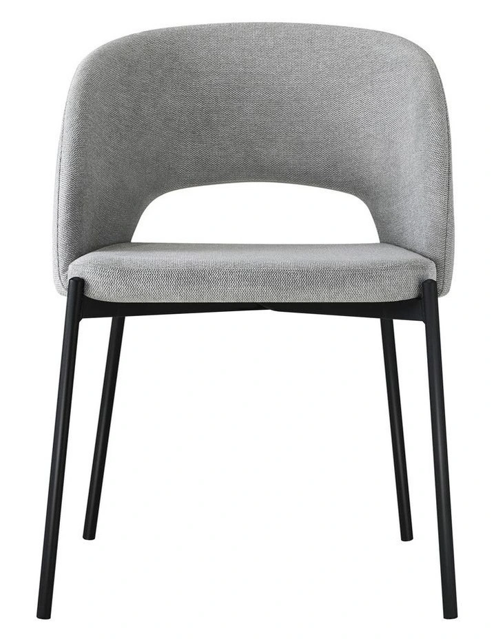 Oikiture 2x Armchair Dining Chair Accent Chairs Tub Armchairs Fabric Grey&Black image 2