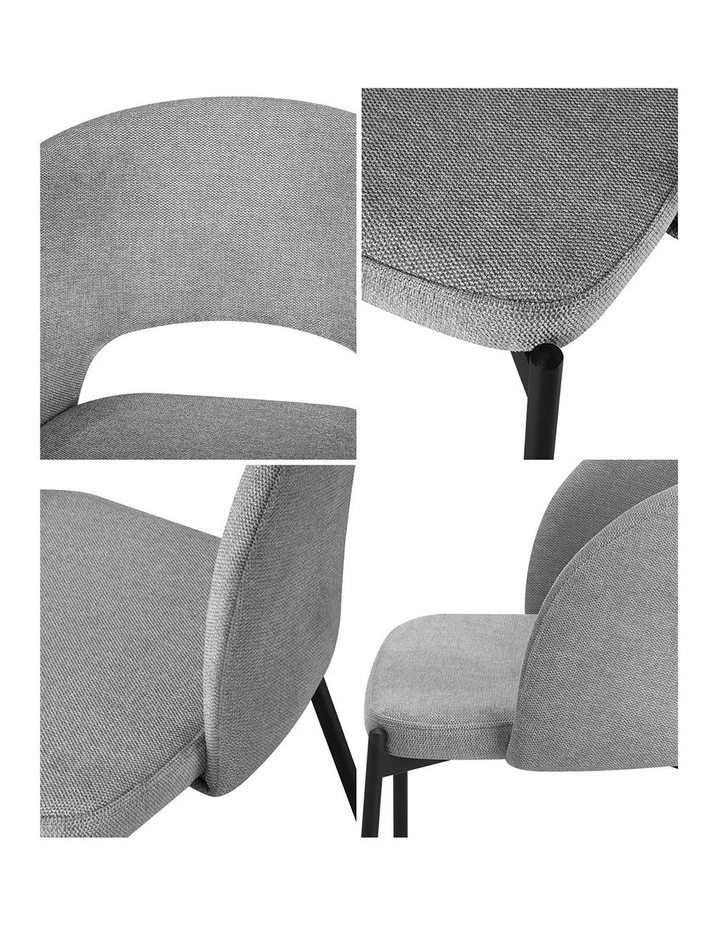 Oikiture 2x Armchair Dining Chair Accent Chairs Tub Armchairs Fabric Grey&Black image 6