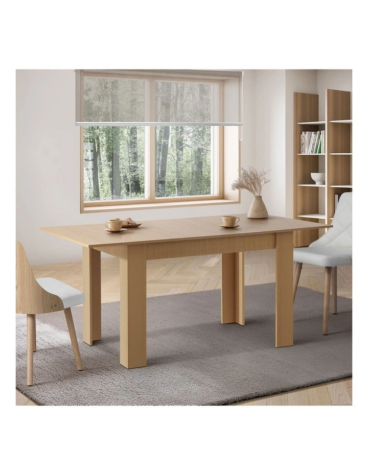 Oikiture 160cm Extendable Dining Table Kitchen Restaurant Cafe Table Wooden image 4