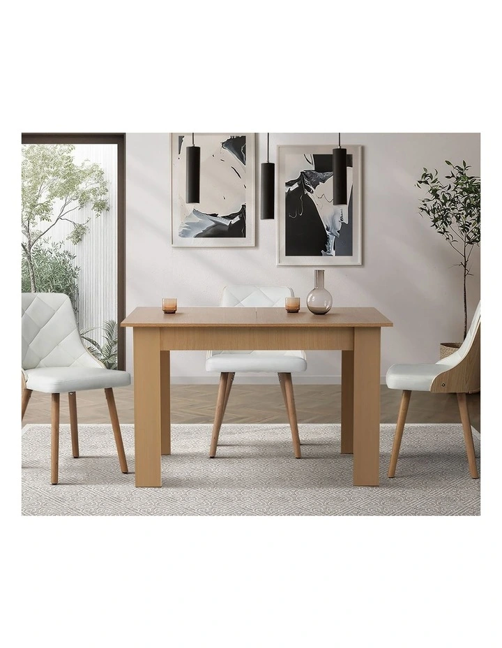 Oikiture 160cm Extendable Dining Table Kitchen Restaurant Cafe Table Wooden image 5