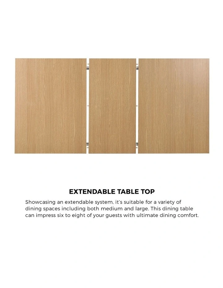 Oikiture 160cm Extendable Dining Table Kitchen Restaurant Cafe Table Wooden image 6