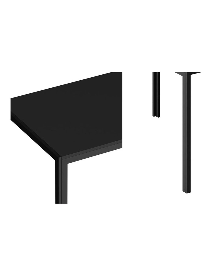 Oikiture 140cm Dining Table Rectangular Kitchen Table with Metal Leg Black image 6