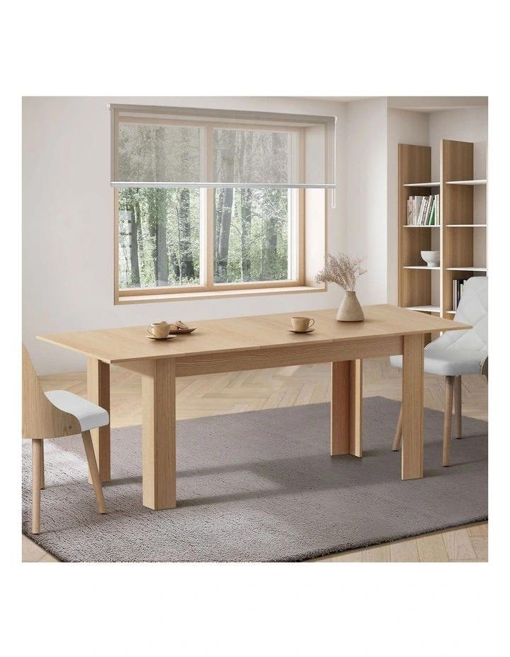 Oikiture 200cm Extendable Dining Table Kitchen Restaurant Cafe Table Natural image 4