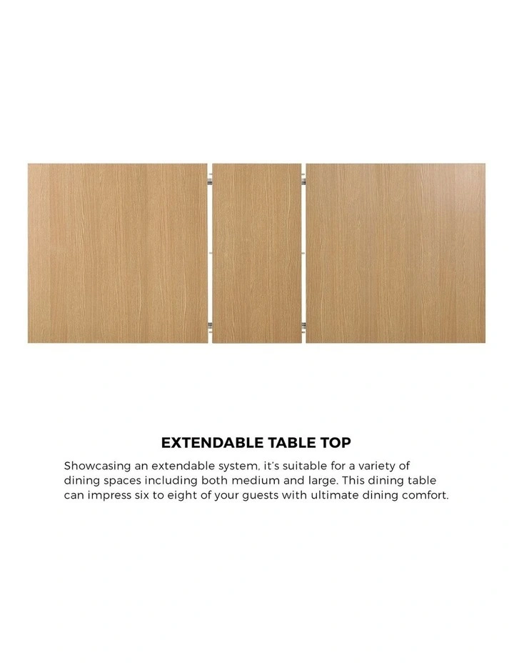 Oikiture 200cm Extendable Dining Table Kitchen Restaurant Cafe Table Natural image 6