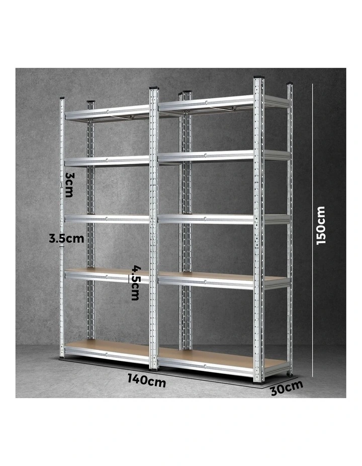Sharptoo 2PCS 150cm Garage Shelving Shelves Warehouse Storage Shelf image 3