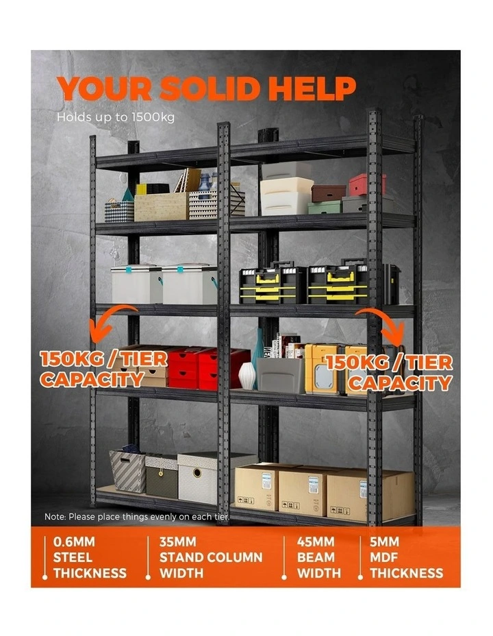 Sharptoo Garage Shelving Shelves Warehouse Storage Shelf 1.5mx2 image 6