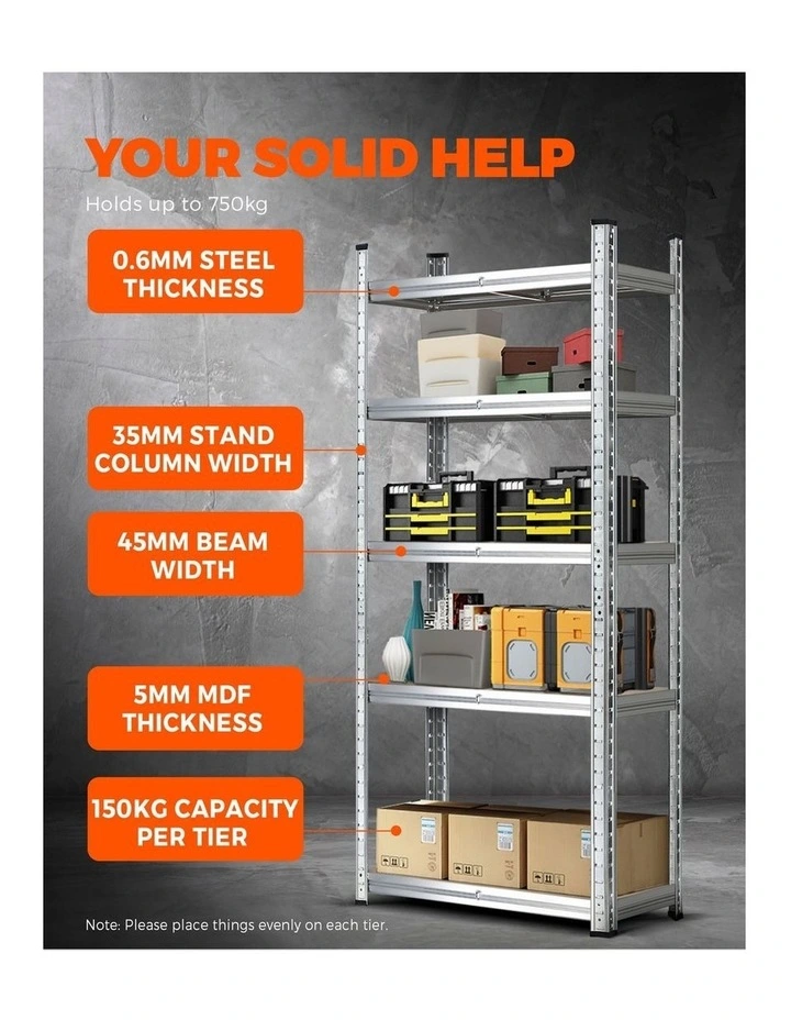 Sharptoo 150cm Garage Shelving Shelves Warehouse Storage Shelf image 6