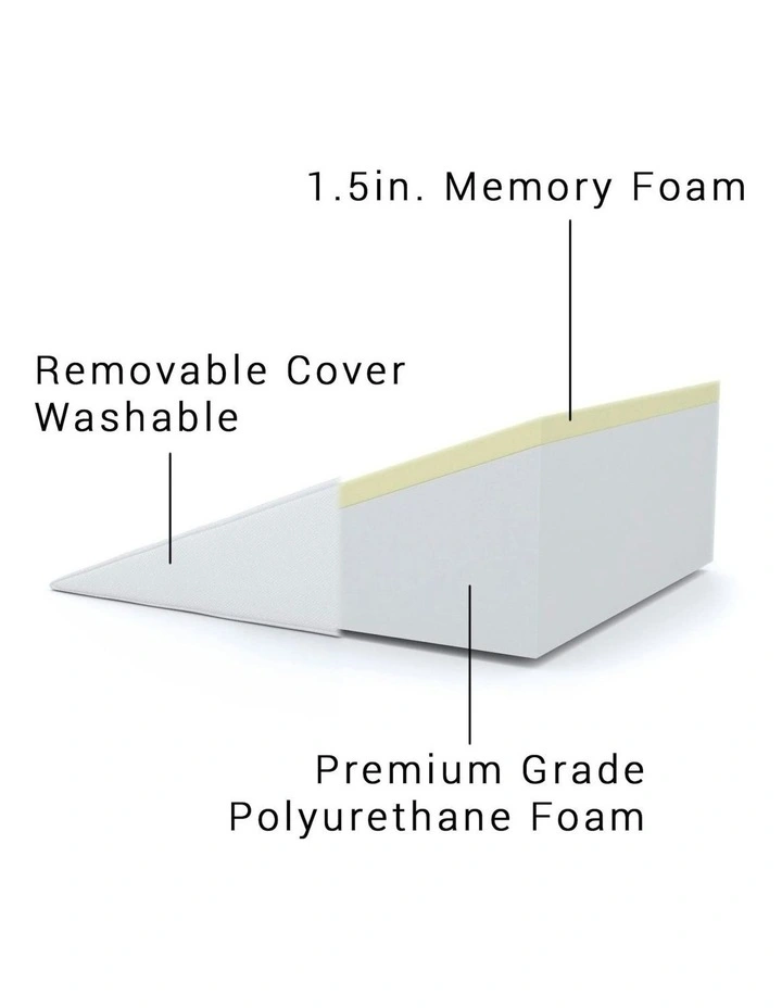 Living Today Memory Foam Wedge Bed Pillow with Extra Cover - Medium Comfort image 6