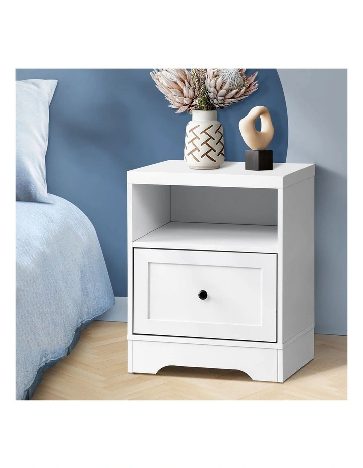 Oikiture Bedside Tables Drawers Nightstand Storage Cabinet Hamptons Furniture image 4