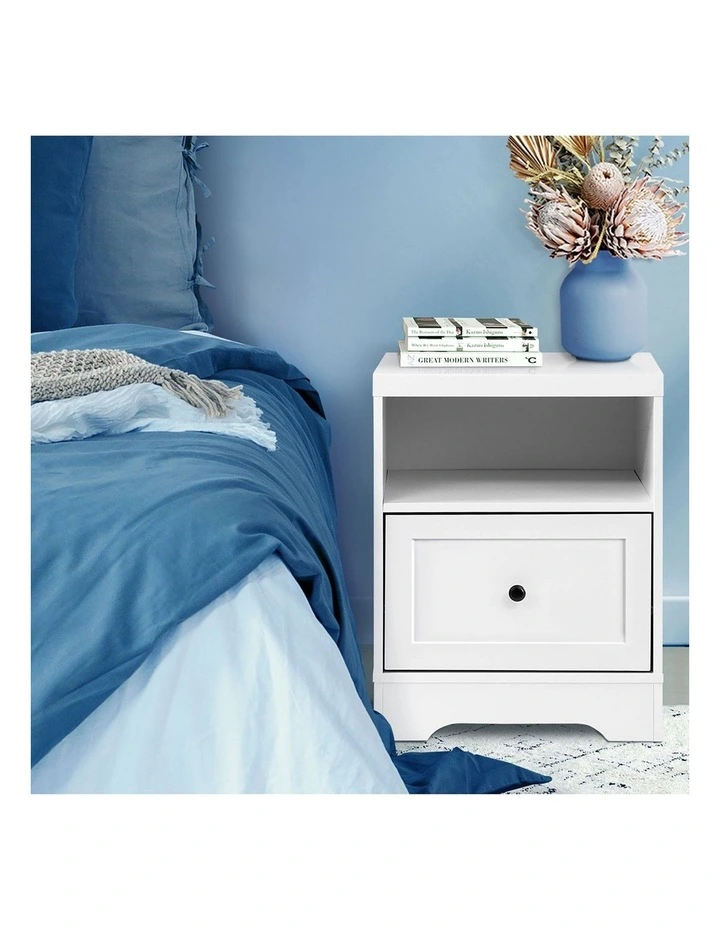 Oikiture Bedside Tables Drawers Nightstand Storage Cabinet Hamptons Furniture image 5