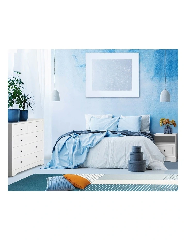 Oikiture Bedside Tables Drawers Nightstand Storage Cabinet Hamptons Furniture image 7