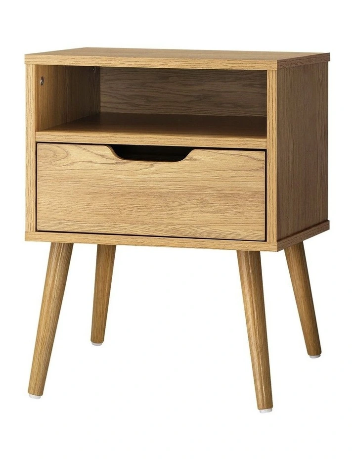 Oikiture Bedside Table Drawers Side Tables Nightstand Bedroom Cabinet Wood image 1