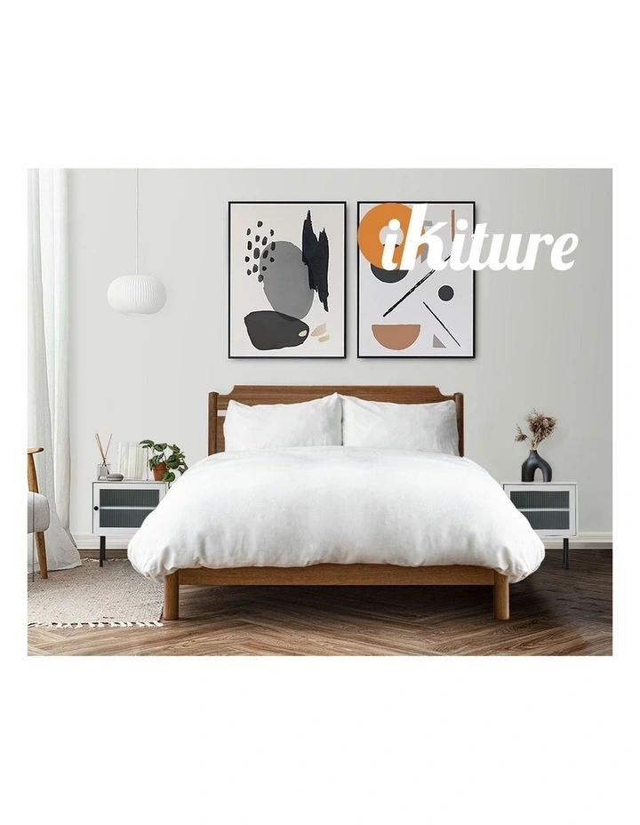 Oikiture Bedside Tables Nightstand Storage Cabinet Side End Table Wood White image 7