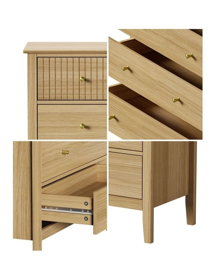 Oikiture 5 Chest of Drawers Dresser Storage Cabinet Tallboy Natural image 6