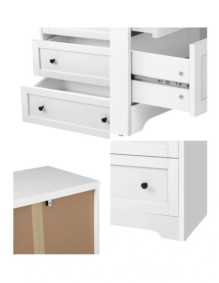 Oikiture White Chest of Drawers 3 Drawer Tallboy Bedside Table Storage Cabinet image 7