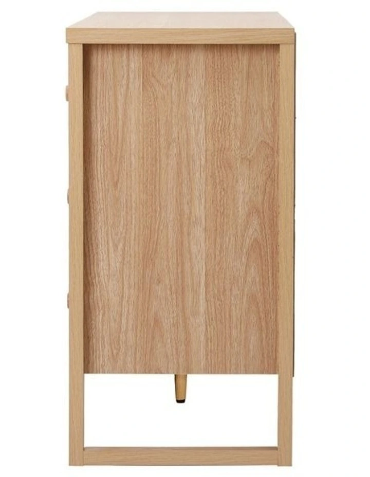 Oikiture 6 Chest of Drawers Dresser Lowboy Storage Desk Bedroom Natural image 5