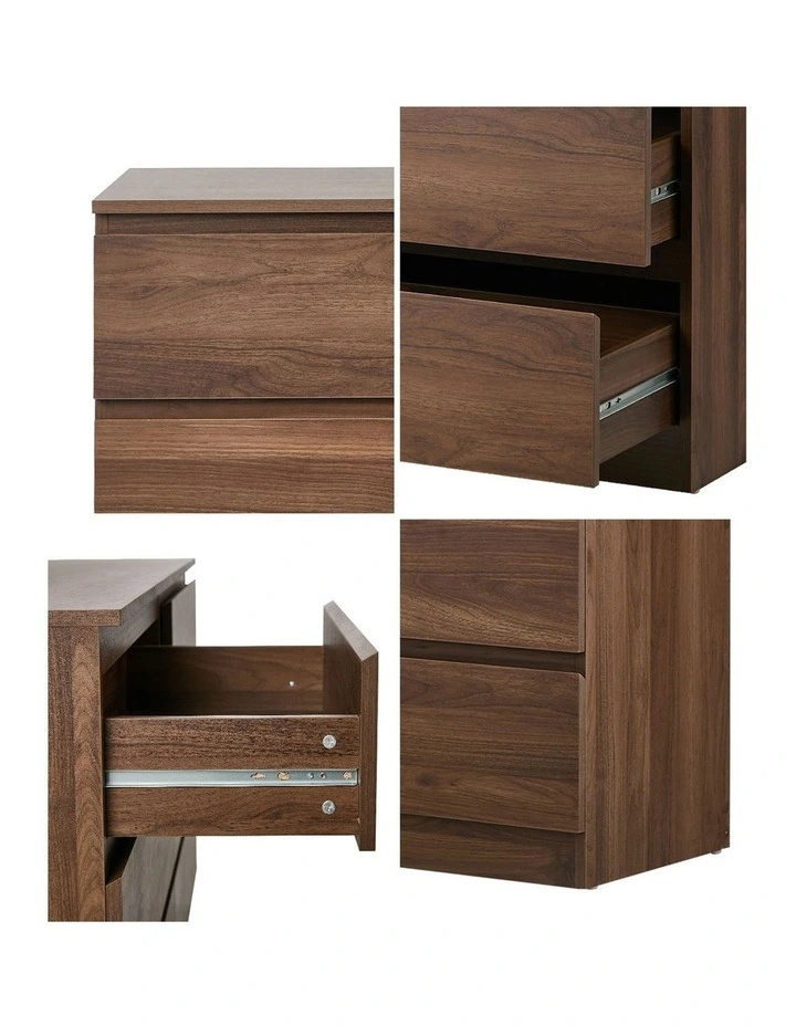 Oikiture 6 Chest of Drawers Lowboy Storage Cabinet Dresser Table Bedroom Walnut image 6