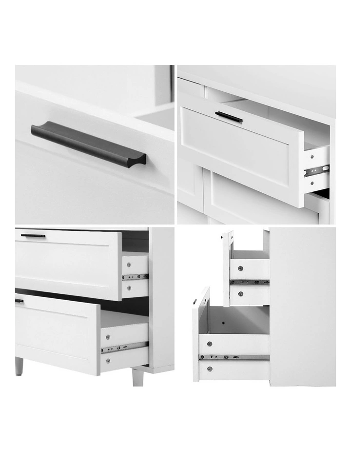 Oikiture 6 Chest of Drawers Dresser Chest Storage Cabinet Tallboy White image 6
