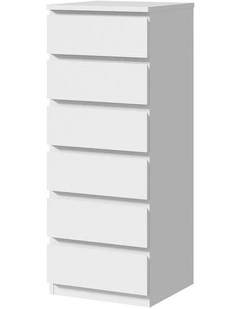 Oikiture 6 Chest of Drawers Tallboy Dresser Table Storage Cabinet Bedroom White
