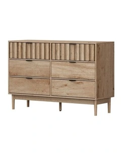 Oikiture 6 Chest of Drawers Organizer Dresser Storage Cabinet Lowboy Natural