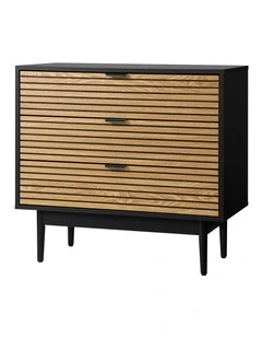 Oikiture 3 Chest of Drawers Dresser Table Bedside Lowboy Storage Cabinet