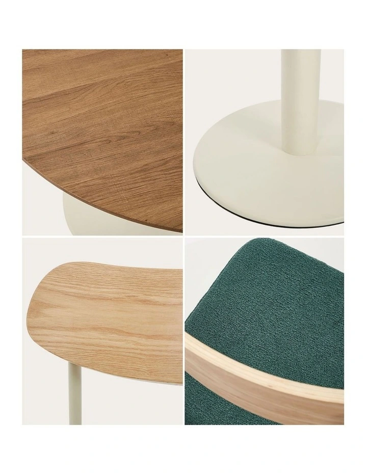 Oikiture Dining Table Set 100cm Round Dining Table and Chairs Green image 6