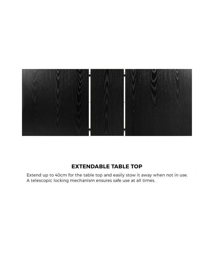 Oikiture 5pc Extenable Dining Table and Chairs Kitchen Dining Set Black&White image 6