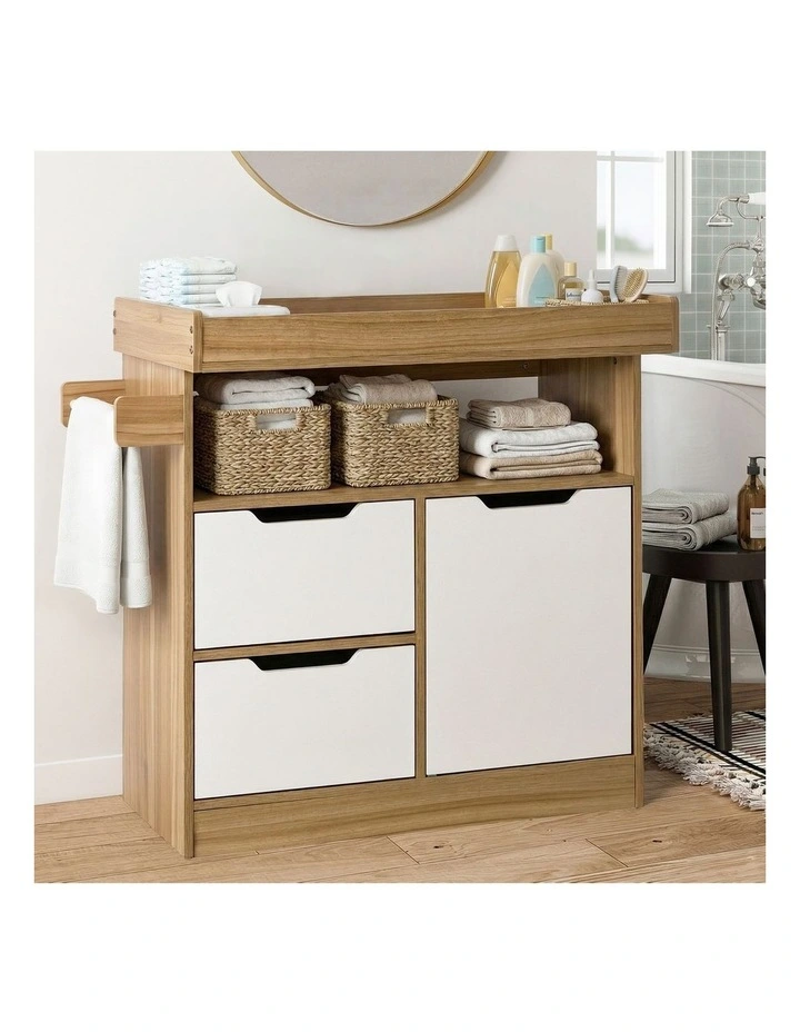 Oikiture Baby Changing Table Change Nursery Storage Drawers Shelves Cabinet image 4