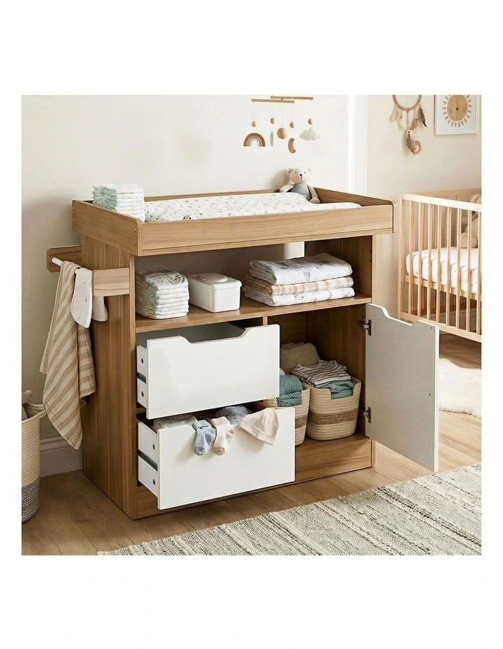 Oikiture Baby Changing Table Change Nursery Storage Drawers Shelves Cabinet image 5