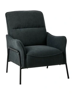 Oikiture Armchair Velvet Fabric Lounge Chair Accent Chair Grey