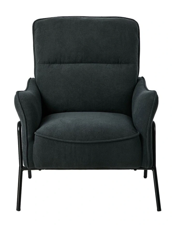 Oikiture Armchair Velvet Fabric Lounge Chair Accent Chair Grey image 2