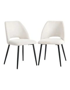 Oikiture 2x Dining Chair Accent Chairs Linen Fabric Biege