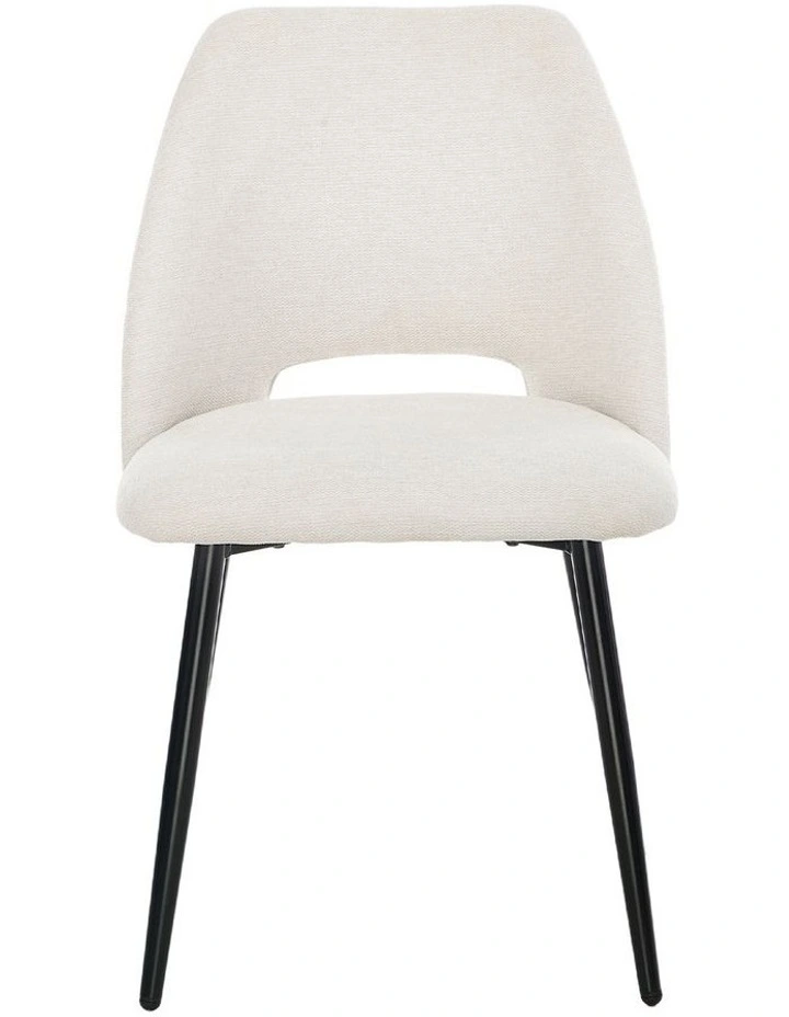 Oikiture 2x Dining Chair Accent Chairs Linen Fabric Biege image 2