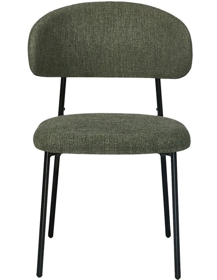 Oikiture 2x Dining Chairs Kitchen Lounge Seat Linen Fabric Accent Chair Green image 2