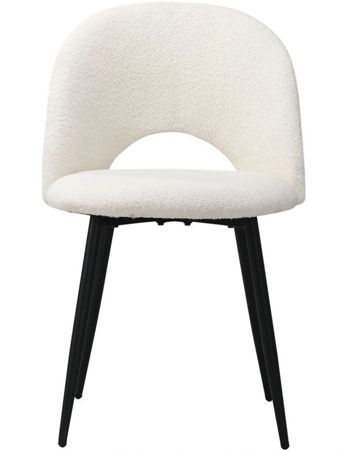 Oikiture 2PCS Dining Chairs Accent Chair Armchair Sherpa White image 2