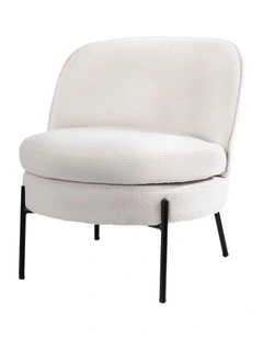 Oikiture Armchair Lounge Chair Accent Couch Chairs Padded Sofa Boucle White