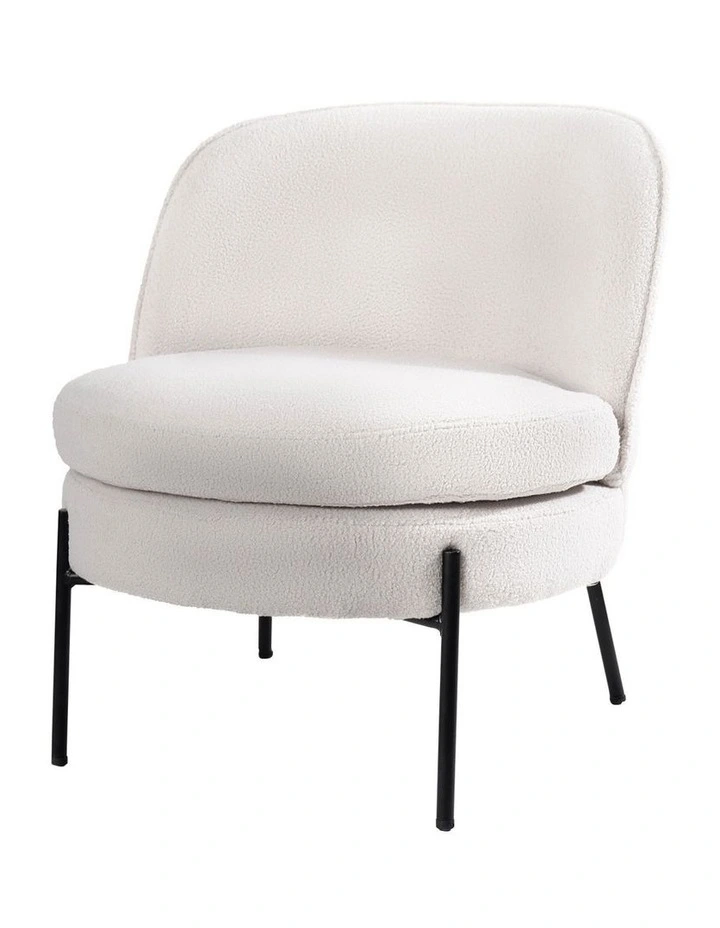 Oikiture Armchair Lounge Chair Accent Couch Chairs Padded Sofa Boucle White image 1