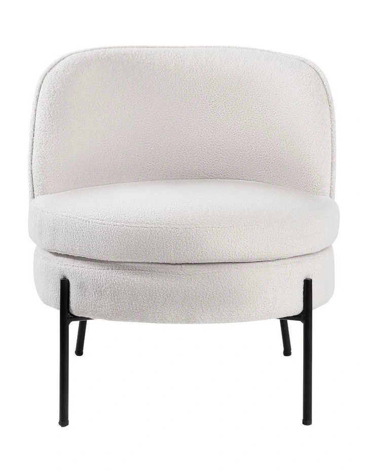Oikiture Armchair Lounge Chair Accent Couch Chairs Padded Sofa Boucle White image 2