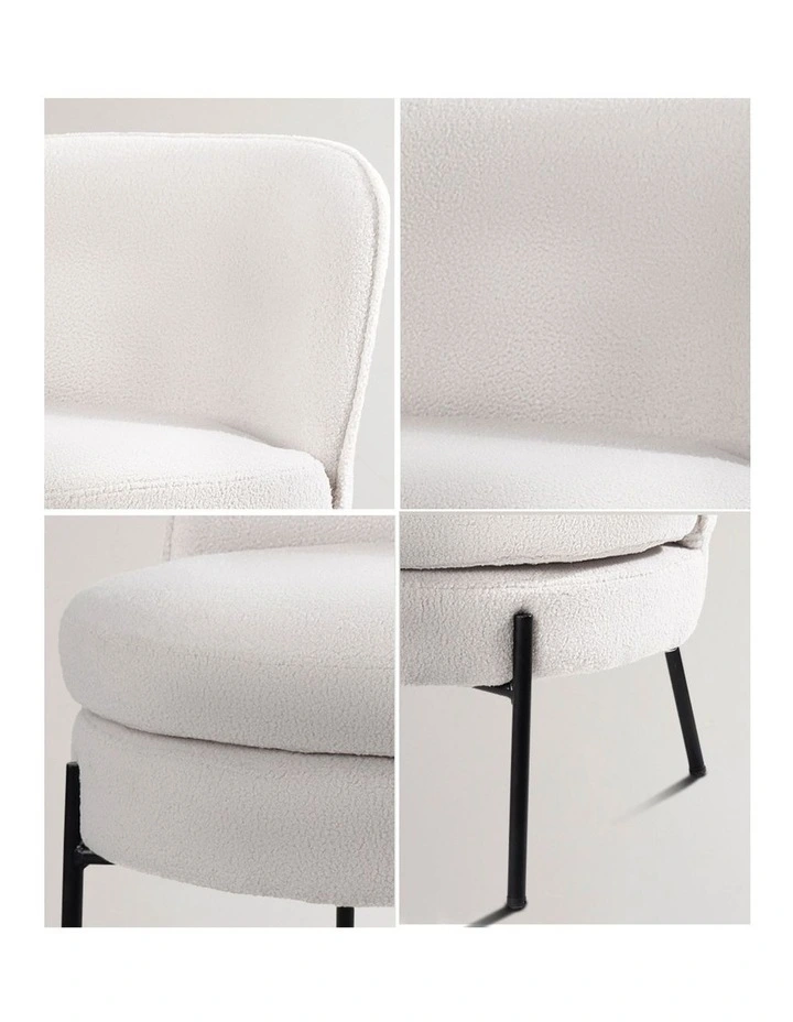 Oikiture Armchair Lounge Chair Accent Couch Chairs Padded Sofa Boucle White image 6