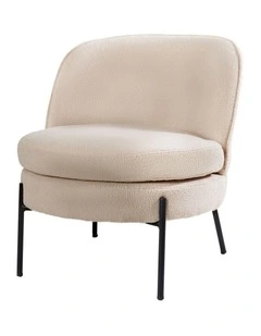 Oikiture Armchair Lounge Chair Accent Couch Chairs Padded Sofa Boucle Beige