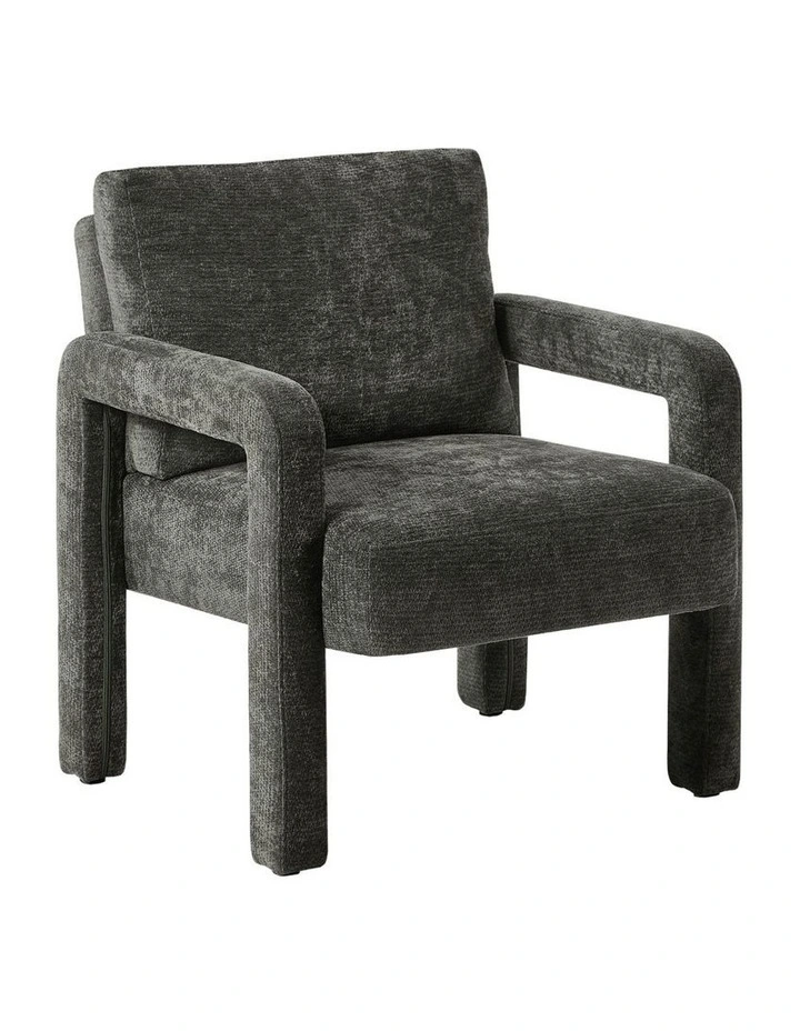 Oikiture Armchair Velvet Accent Chairs 1 Seater Lounge Sofa Chair Grey image 1