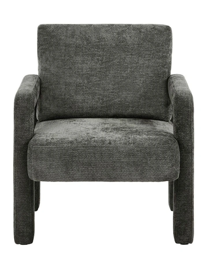 Oikiture Armchair Velvet Accent Chairs 1 Seater Lounge Sofa Chair Grey image 2