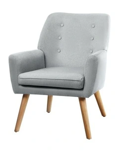 Oikiture Armchair Lounge Chair Linen Accent Armchairs Tub Chairs Sofa Grey