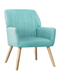 Oikiture Armchair Lounge Sofa Chair Fabric Accent Chairs Armchairs Couches Blue