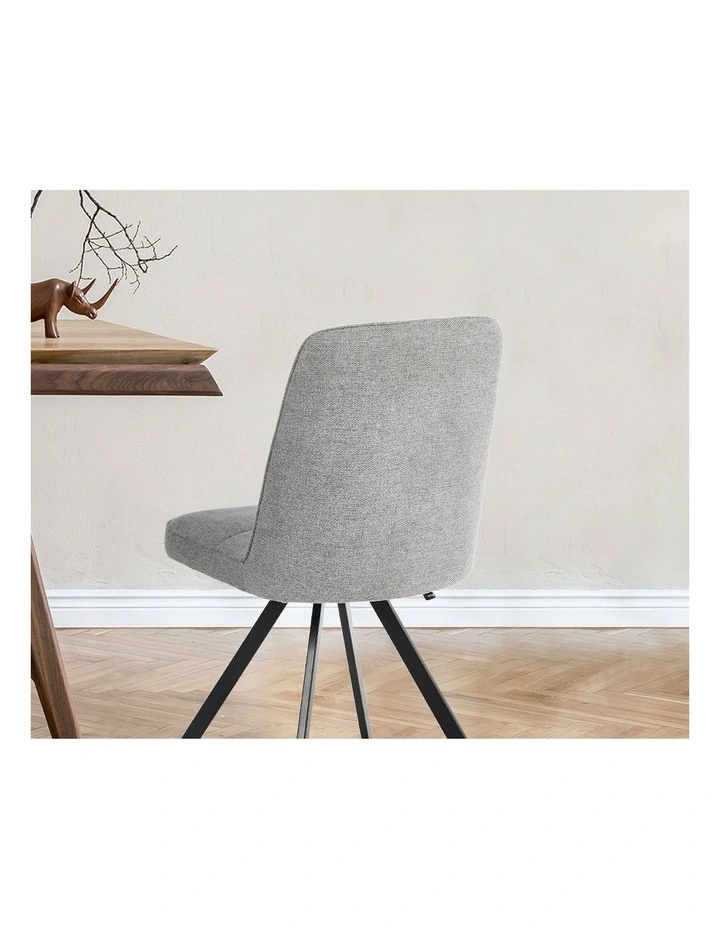 Oikiture 2x Dining Chair Kitchen Seat Linen Fabric Accent Chair Grey image 6