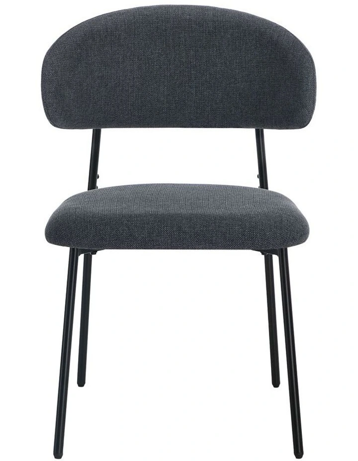 Oikiture 2x Dining Chairs Kitchen Lounge Seat Linen Fabric Accent Chair Grey image 2