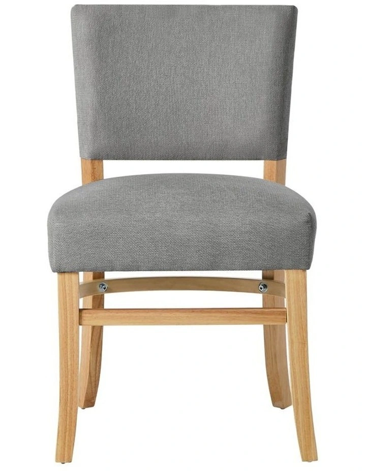 Oikiture 2x Dining Chairs Wooden Kitchen Seat Rubberwood Frame Accent Chair Grey image 2
