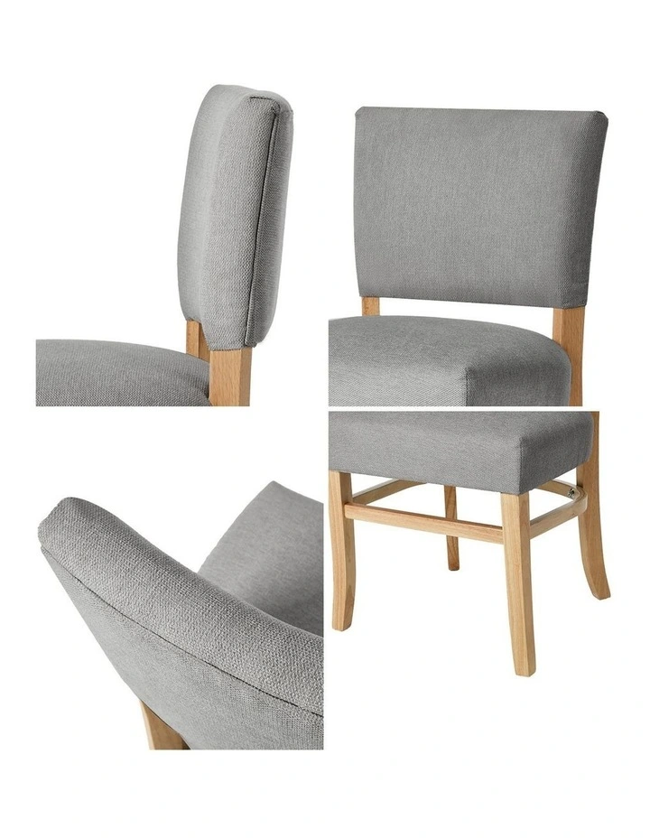 Oikiture 2x Dining Chairs Wooden Kitchen Seat Rubberwood Frame Accent Chair Grey image 6