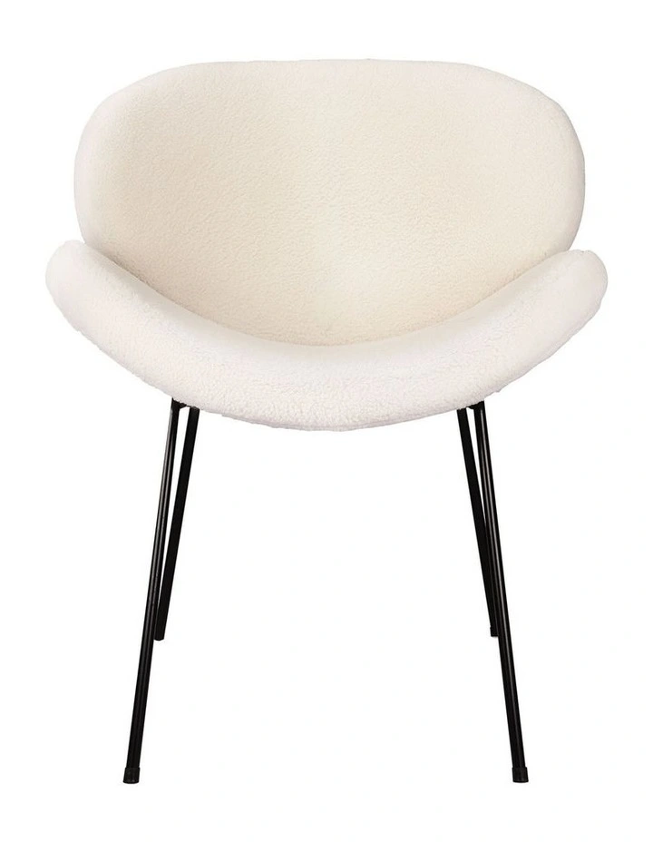 Oikiture 2PCS Armchair Dining Chair Accent Chairs Tub Armchairs Sherpa White image 2